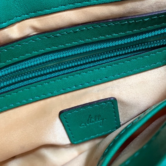 Milly Crossbody Handbag - Emerald with Gold accents - Picture 7 of 7